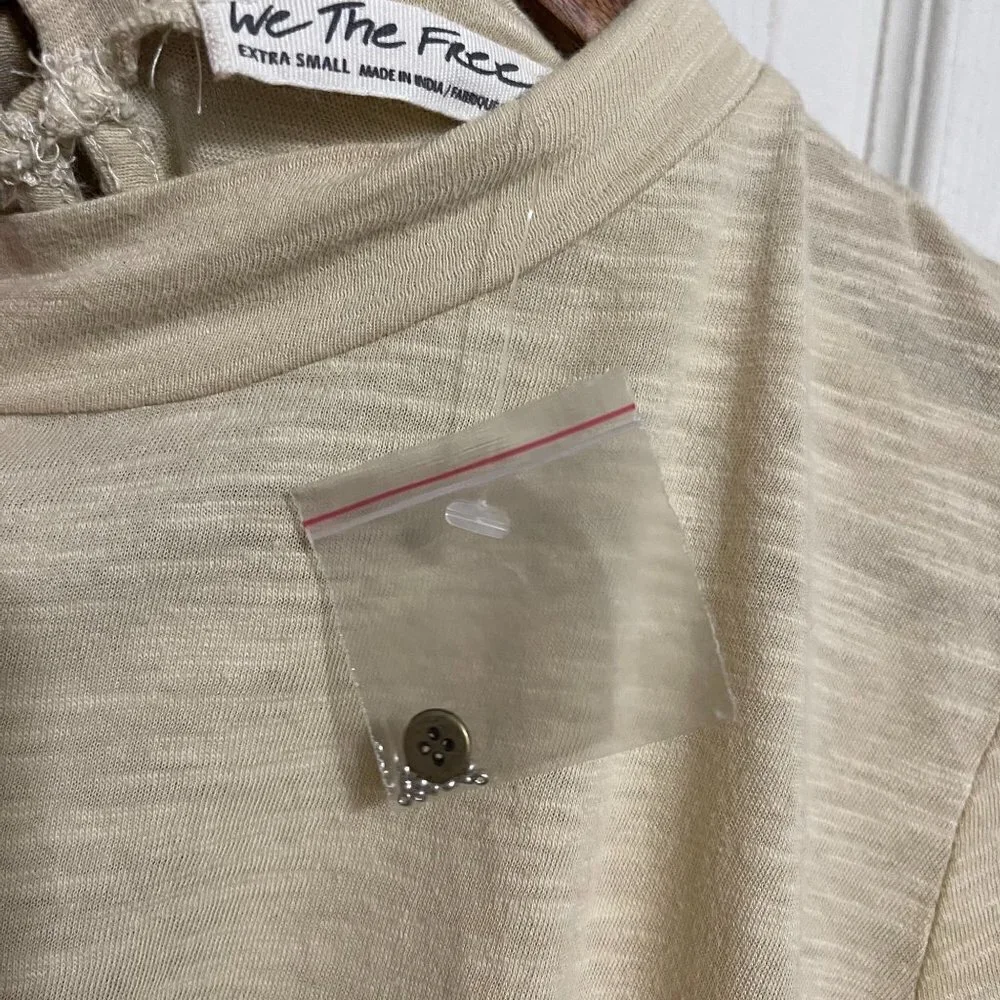 Free People Women's NWOT Hooked On You Turtleneck Embroidered Top In Wheat XS